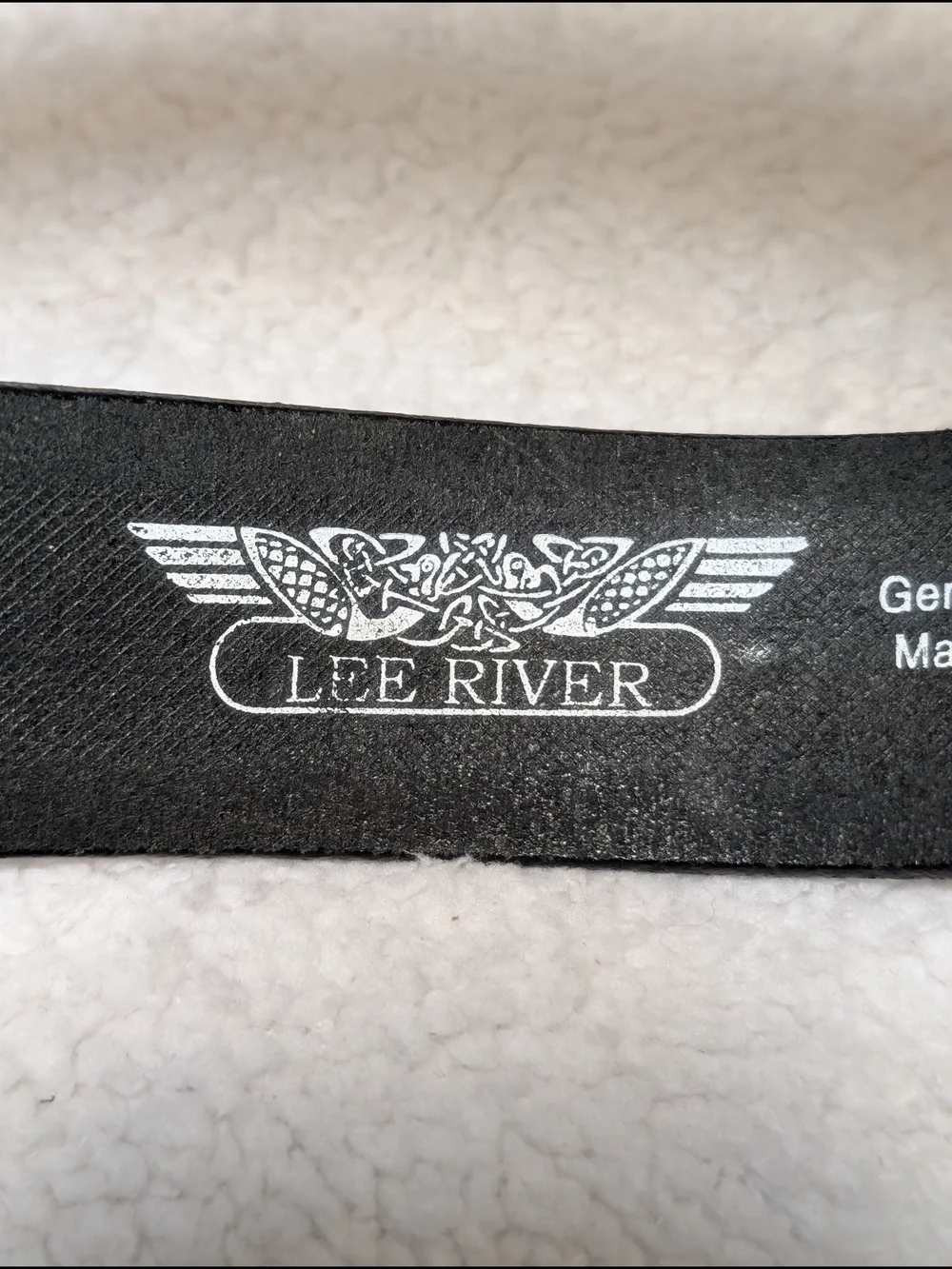 Lee River Black Leather Belt Men's LG 36/38 Tree of Life Metal Buckle Ireland